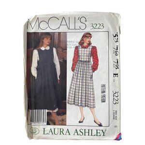 80s McCalls 3223 Sewing Pattern Misses Size 8 Blouse & Jumper Laura Ashley UNCUT